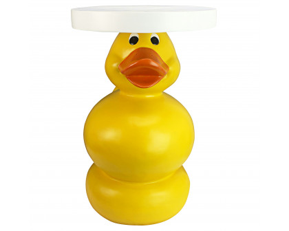 Toscano - Wise Quack Rubber Duck Sculptural Side Table in Designer Resin