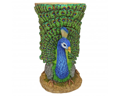 Toscano - Provocative Peacock Sculptural Garden Table in Designer Resin