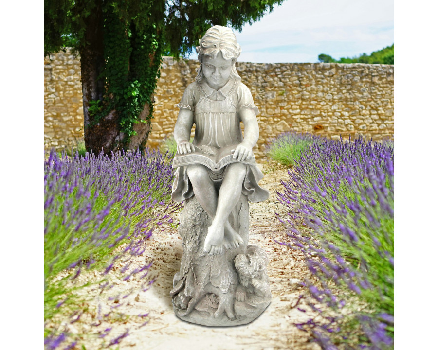 Toscano - Sierra the Reading Child Garden Statue