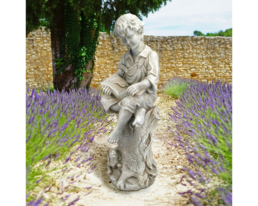 Toscano - Sebastian the Reading Child Garden Statue