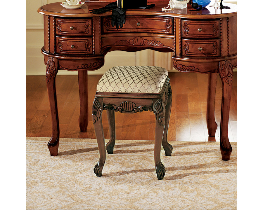 Toscano - Madame Bouvier Boudoir Stool in Walnut, Hardwood