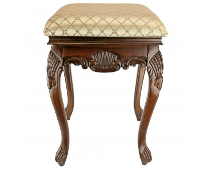 Toscano - Madame Bouvier Boudoir Stool in Walnut, Hardwood