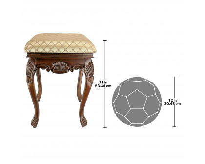 Toscano - Madame Bouvier Boudoir Stool in Walnut, Hardwood