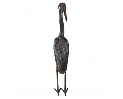 Toscano Medium Heron Garden Statue - Head Low