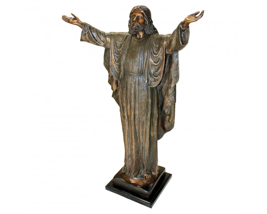 Toscano - Jesus Christ with His Arms Raised Garden Statue