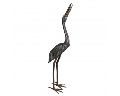 Toscano Heron Piped Large Garden Statue - Head High