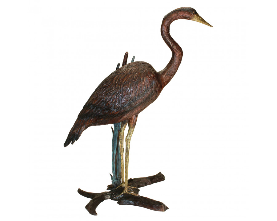 Toscano - Standing Heron in Reeds Garden Statue