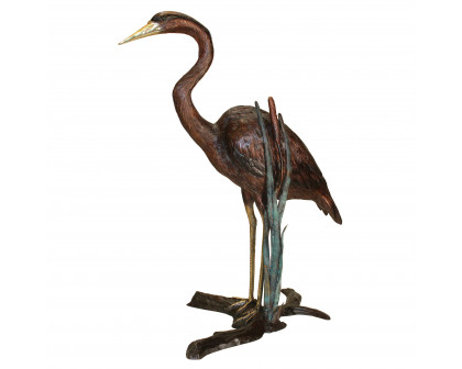 Toscano - Standing Heron in Reeds Garden Statue