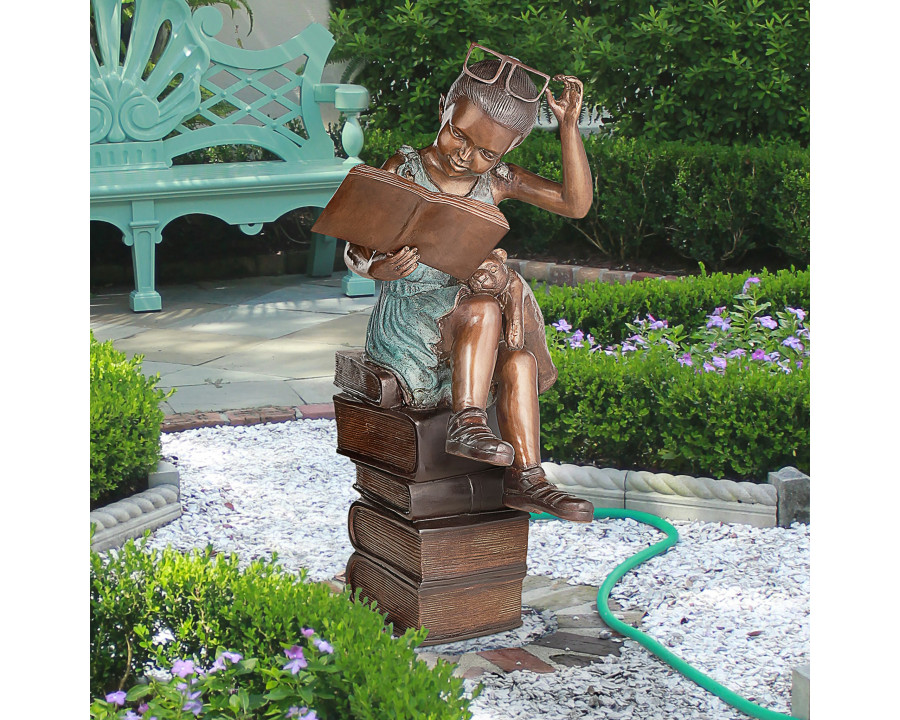 Toscano - Book Loving Betty Reading Girl Garden Statue