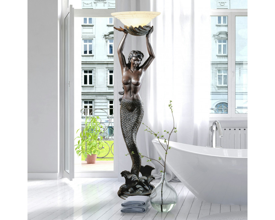 Toscano - The Goddess Offering Mermaid Sculptural Floor Lamp