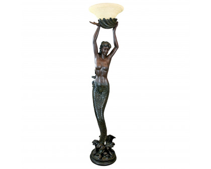 Toscano - The Goddess Offering Mermaid Sculptural Floor Lamp