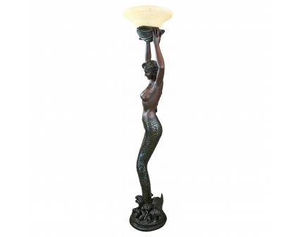 Toscano - The Goddess Offering Mermaid Sculptural Floor Lamp