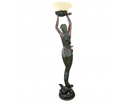 Toscano - The Goddess Offering Mermaid Sculptural Floor Lamp