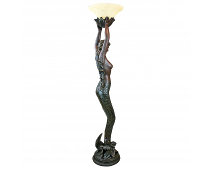 Toscano - The Goddess Offering Mermaid Sculptural Floor Lamp