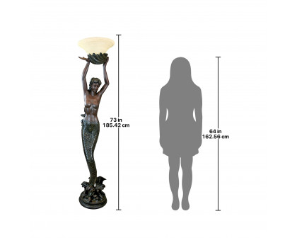 Toscano - The Goddess Offering Mermaid Sculptural Floor Lamp