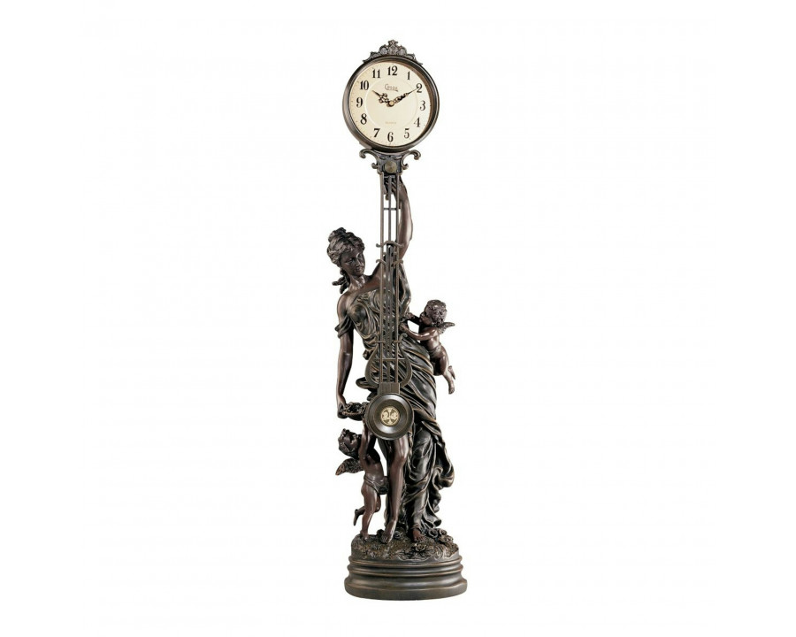 Toscano - Grande-Scale Flora Sculptural Swinging Pendulum Clock