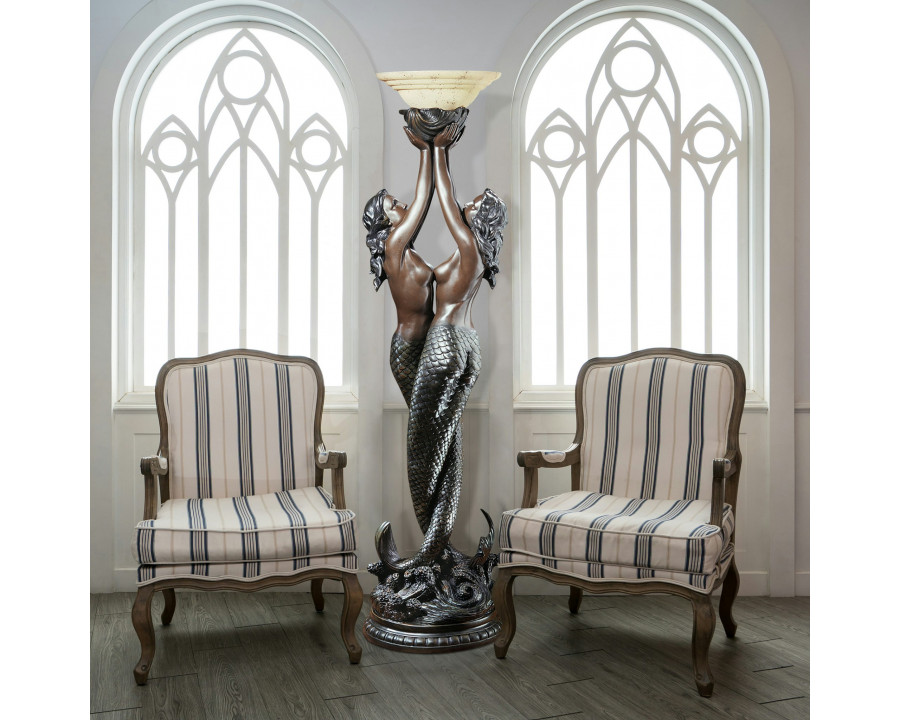 Toscano - The Entwined Mermaids Sculptural Floor Lamp