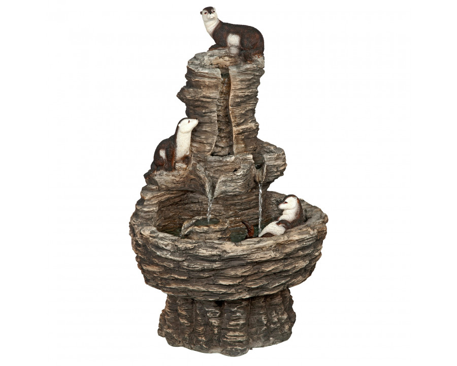 Toscano - Tres Amigos Playful Otter Cascading Garden Fountain