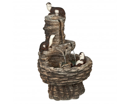 Toscano - Tres Amigos Playful Otter Cascading Garden Fountain