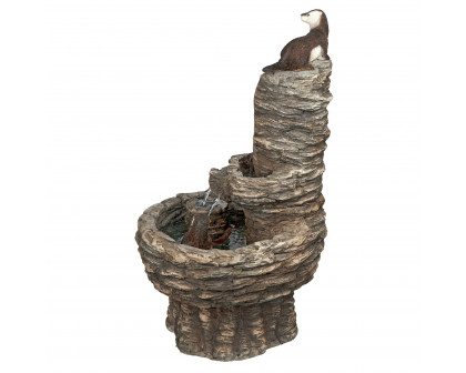 Toscano - Tres Amigos Playful Otter Cascading Garden Fountain