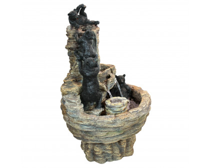 Toscano - Rocky Mountain Splash Black Bears Garden Fountain