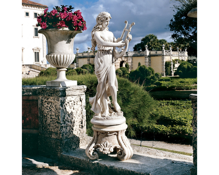 Toscano - Muse with Harp Classical Garden Statue