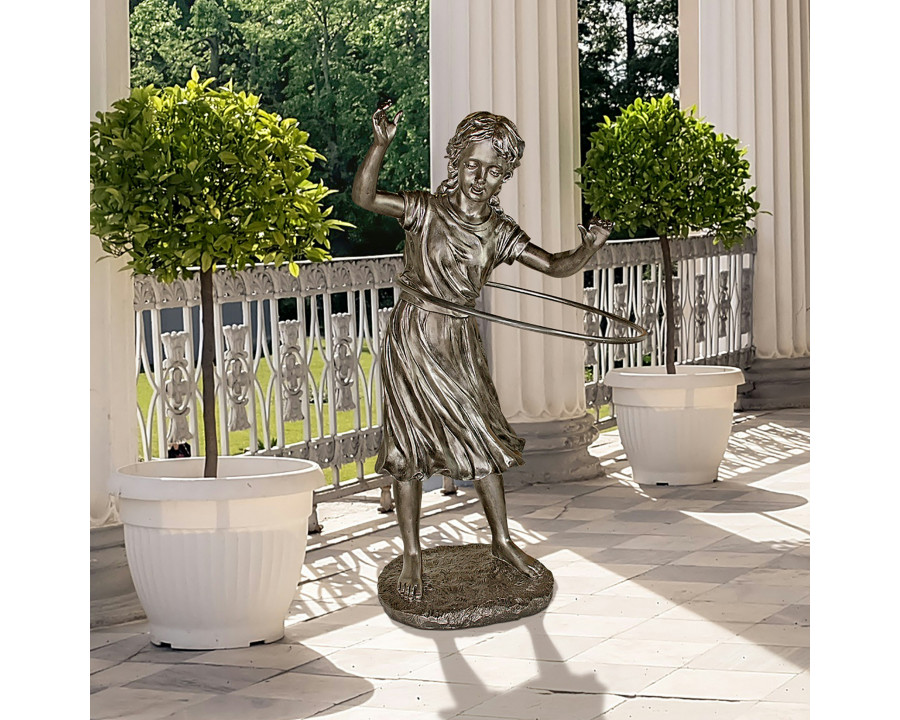 Toscano - Harriet Hula Hooping Girl Garden Statue