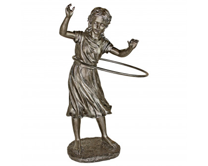 Toscano - Harriet Hula Hooping Girl Garden Statue