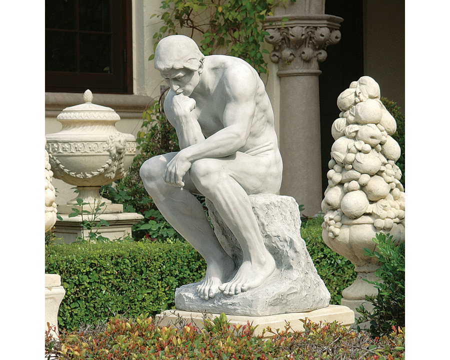 Toscano - Rodin Thinker Garden Statue in Estate