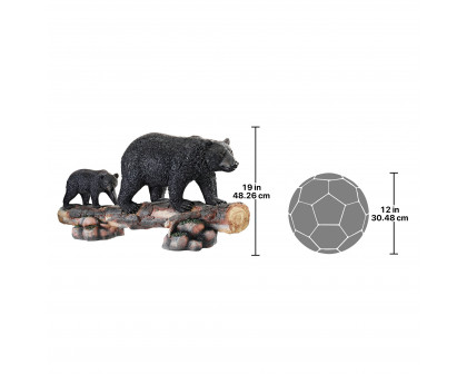 Toscano - Mother Black Bear and Cub Grand Scale Animal Sculpture