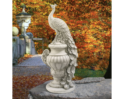 Toscano Staverden Castle Peacock on an Urn Large Garden Statue