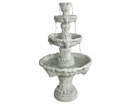 Toscano Medici Lion Four-Tier Fountain - Antique Stone Finish