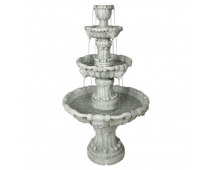 Toscano Medici Lion Four-Tier Fountain - Antique Stone Finish