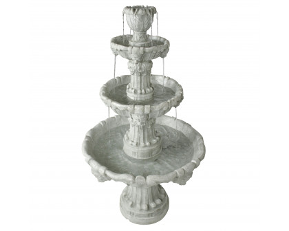 Toscano Medici Lion Four-Tier Fountain - Antique Stone Finish