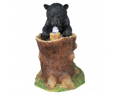 Toscano - Guzzling Gulp Black Bear Garden Fountain