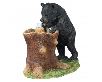 Toscano - Guzzling Gulp Black Bear Garden Fountain