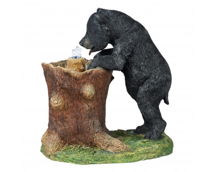 Toscano - Guzzling Gulp Black Bear Garden Fountain