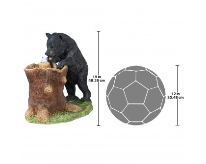 Toscano - Guzzling Gulp Black Bear Garden Fountain