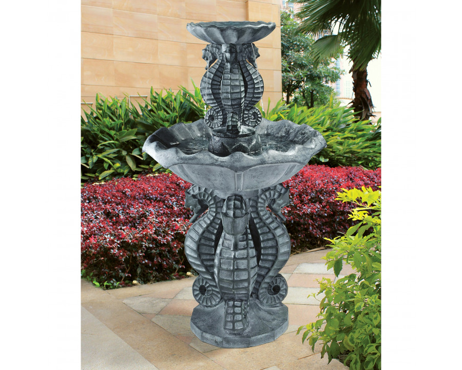 Toscano - Spirit of the Ocean Two-Tier Seahorse Fountain