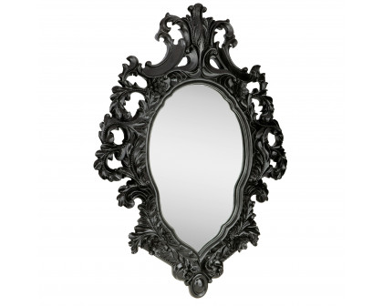 Toscano Madame Antoinette Salon Mirror - Ebony, Designer Resin