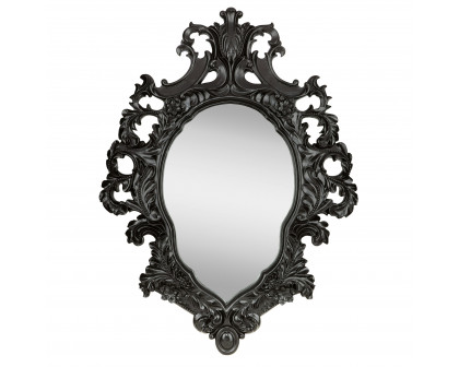 Toscano Madame Antoinette Salon Mirror - Ebony, Designer Resin