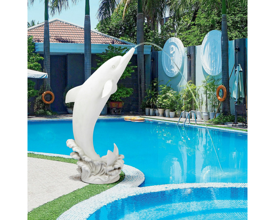 Toscano - Tropical Tale Leaping Dolphin Piped Garden Statue