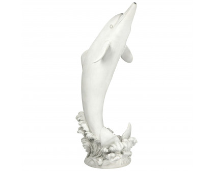 Toscano Tropical Tale Leaping Dolphin Piped Garden Statue - Large