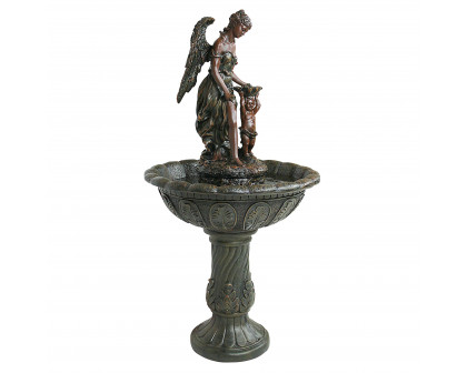 Toscano Heavenly Moments Angel Sculptural Fountain - Verdigris