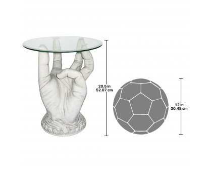 Toscano - At Your Service Sculptural Table in Antique Stone, Designer Resin