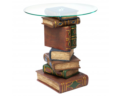 Toscano - Stacked Volumes Sculptural Book Table in Designer Resin