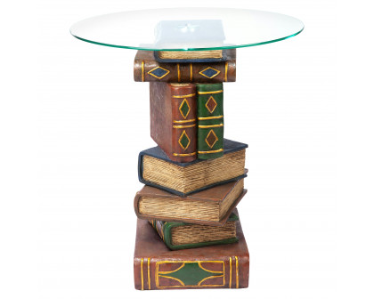 Toscano - Stacked Volumes Sculptural Book Table in Designer Resin