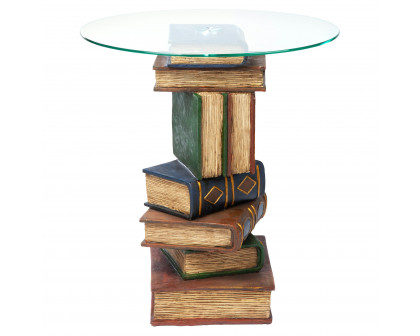 Toscano - Stacked Volumes Sculptural Book Table in Designer Resin