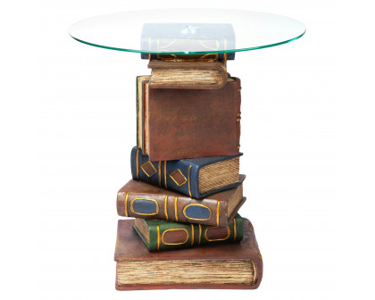 Toscano - Stacked Volumes Sculptural Book Table in Designer Resin