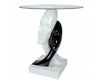 Toscano - Lovers Sculptural Table in Black/White, Designer Resin